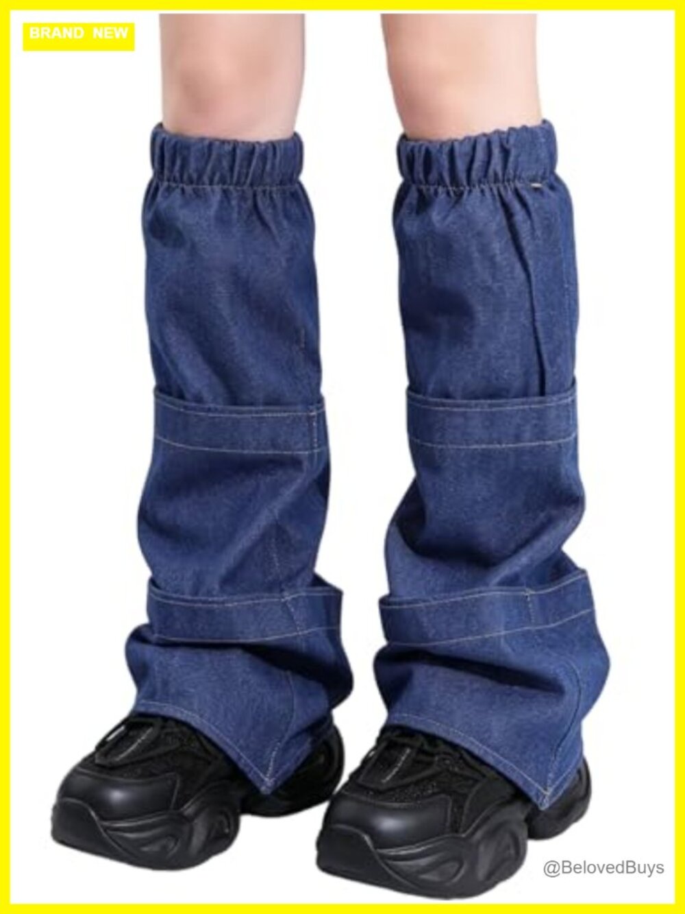 Moon Wood Denim Leg Warmers Flared Y2K Kawaii Goth Punk Harajuku